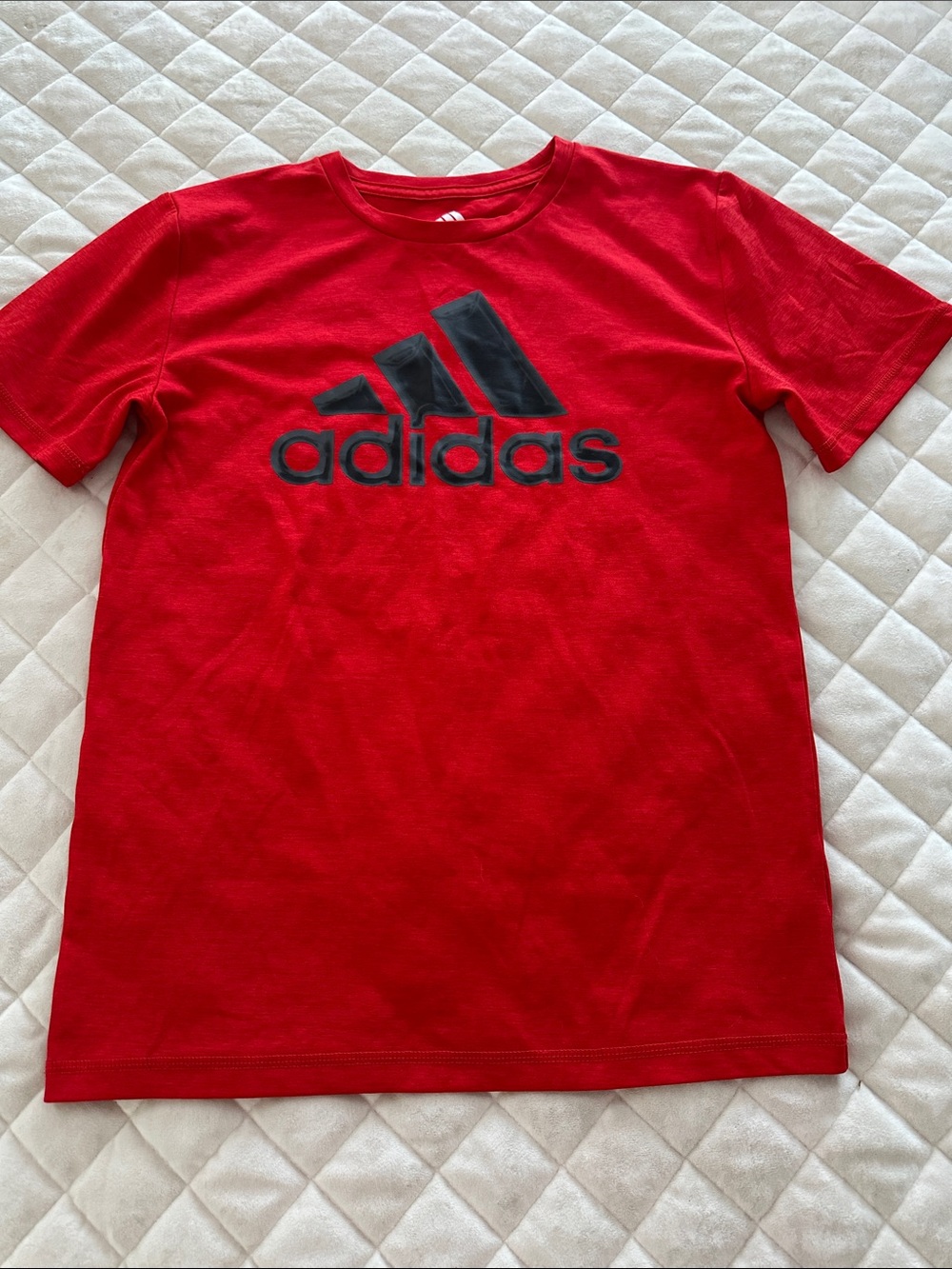 adidas Red Short Sleeve Tee with Black Logo
